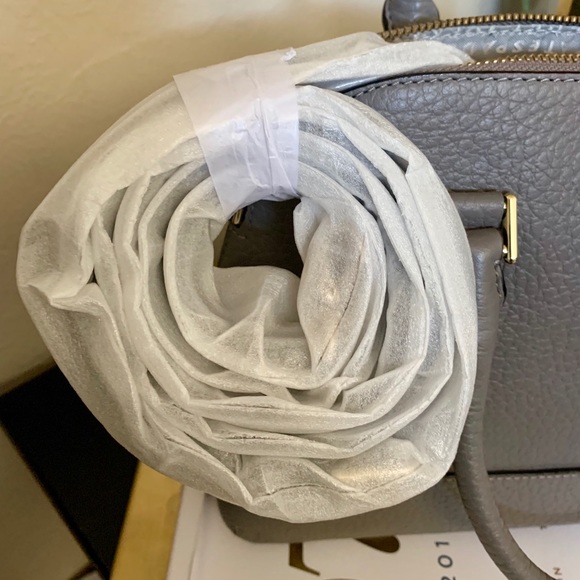 Gray Pebble Leather Kate Spade Crossbody Purse - Picture 4 of 8